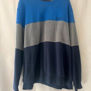 LL Bean  •  Blue Gray Striped Crewneck Sweater  |  XXXL
